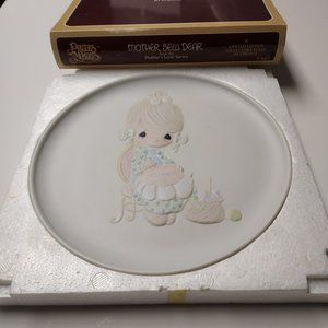 Enesco Precious Moments Plate E- 5217 Mother Sew Dear Mother's Love Series 1980